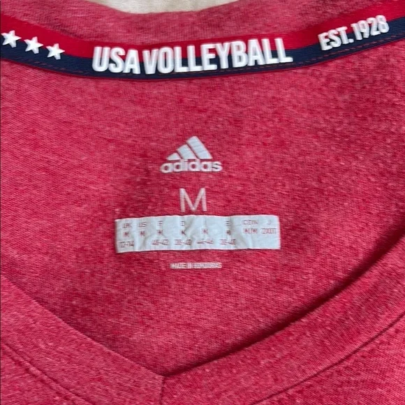 Adidas Red USA Volleyball Tee - Picture 2 of 4